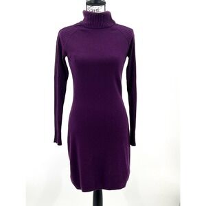 LAUNDRY Shelli Segal Sweater‎ Dress Size Small Purple Turtleneck Long Sleeve